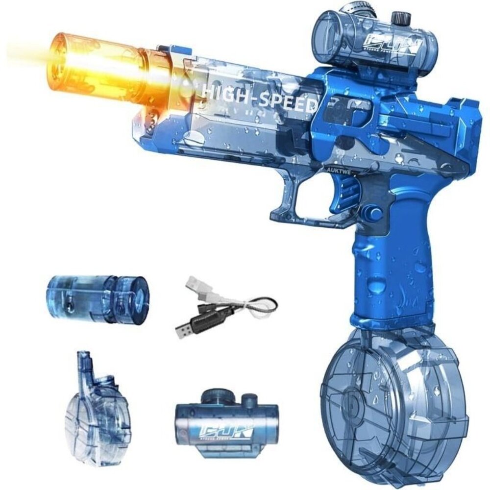 2 Packs 518-30 Tiptronic Transparent Electric Water Gun Random Color